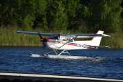 Morten 25 juli 2020 - LN-ASB på Kilen sjøflyhavn, dette er en Reims-Cessna F172M Skyhawk fra 1974 som tilhører Kilen Sjøflyklubb. Den så vi på Notodden flyplass 11 juli