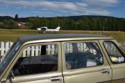 Morten 14 august 2022 - LN-DFM på Hokksund flyplass, selvfølgelig stakk vi innom her, men nå er jeg sliten og vil hjem