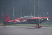 Morten 3 september 2023 - Telemark Airshow 2023, klokken er 10.19. Etter og ha røyklagt hele flyplassen så tar LN-XTR snart av, hvis noen lurer, så er dette en Extra EA 300 fra 1998 som blant annet Marius flyr, men det fins to andre også som flyr det også