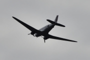 Morten 3 juli 2024 - LN-WND besøker Høyenhall, det er Stiftelsen Dakota Norway som kommer med sin McDonnell Douglas C-53D Skytrooper fra 1942