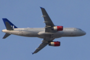 Morten 11 februar 2022 - OY-KAP over Høyenhall, fikk bare et bilde her, men det er SAS Scandinavian Airlines som kommer med sitt Airbus A320-200 som er over 14 år gammelt og heter Viglek Viking