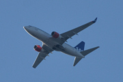 Morten 29 august 2021 - LN-RRB over Høyenhall tidlig på morgenen, det er SAS Scandinavian Airlines som kommer med sin Boeing 737-783