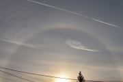 Morten 28 november 2021 - Norwegian flyr mot solen, ser dere også ringen rundt solen?