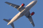 Morten 6 desember 2021 - OY-KBR over Høyenhall, det er SAS Scandinavian Airlines som kommer med sin Airbus A319-131 som er over 14 år gammelt