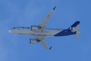 Morten 25 februar 2023 - EI-SIO over Høyenhall, det er SAS Connect som kommer med sin Airbus A320-251N som er ett år gammelt og heter Gudrun Viking