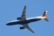 Morten 30 januar 2023 - G-EUUE over Høyenhall, det er British Airways som kommer med sin Airbus A320-232 som er over 20 år gammelt