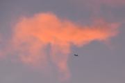 Morten 30 desember 2022 - Stort fly over Høyenhall, men du passerte en fin sky som lyste opp så fint - Godt Nyttår