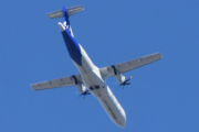 Morten 8 mai 2022 - ES-ATE over Høyenhall, det er SAS Scandinavian Airlines som kommer med sitt ATR 72-600 som er over 8 år gammelt og heter Torver Viking