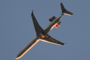 Morten 7 september 2022 - SAS over Høyenhall om morgenen, det er en Bombardier CRJ-900 og klokken er 06.52