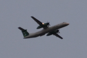 Morten 14 september 2023 - Widerøe over Høyenhall, jeg var litt for optimistisk klokken 07.00 om morgenen. Men flyet må være en De Havilland Canada Dash 8 Q400