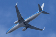 Morten 4 mai 2023 - PH-BXW over Høyenhall, det er KLM Royal Dutch Airlines som kommer med sin Boeing 737-8K2 som er over 15 år gammelt og heter Patrijs / Partridge. Navnet til flyet betyr Rapphøne, og den tror jeg at vi har fra før