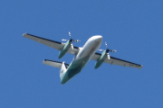 Morten 5 juni 2023 - LN-WIR over Hakadal, det er Widerøe som kommer med sin De Havilland Canada DHC-8-103 Dash 8 som er over 32 år gammelt og heter Nordkyn
