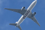 Morten 8 juli 2023 - A7-BFI over Høyenhall, det er Qatar Airways Cargo som kommer med sin Boeing 777-FDZ som er over 7 år gammelt. Første bilde jeg har foreløpig er fra 25 mars 2023, men det kan komme noen eldre også