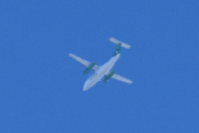 Morten 21 april 2024 - Widerøe over Brandbu, klokken er 10.59 og jeg tror det er en De Havilland Canada DHC-8-103 Dash 8 med den nye logoen. Jeg har sett dem over Brandbu i september, men ikke i april