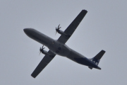 Morten 24 april 2024 - ES-ATD over Høyenhall, det er SAS Scandinavian Airlines som kommer med sin ATR 72-600 fra 2014 og heter Skjalm Viking