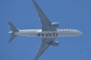 Morten 31 mai 2024 - A7-BFE over Høyenhall, det er Qatar Airways Cargo som kommer med sin Boeing 777-FDZ fra 2013 og heter ام عبيرية. Jeg så den første gangen 25 januar 2022, men har ikke sitert den. Umm Ebairiya er en qatarsk landsby i kommunen Umm Salal