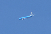 Morten 26 april 2025 - KLM over Høyenhall, klokken er 12.23 og dem er for langt unna, men dem svinger til venstre. Selv om jeg har over 500 bilder av dem så fant jeg ikke et på 26 april