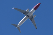 Morten 17 august 2025 - SE-RPJ over Høyenhall, klokken er 12.25 og det er Norwegian Air Sweden AOC som kommer med sin Boeing 737-8JP fra 2016 og helten heter Karin Larsson. Den så jeg 28 august 2021 også, og nå skal jeg gå inn og korrigere litt på bildene jeg har av dette flyet