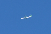 Morten 18 august 2025 - Widerøe over Høyenhall, klokken er 08.50 og dem skal til varmere strøk. Jeg har ikke sett Widerøe den 18 august før, Men jeg har rundt 25 bilder av dem i august