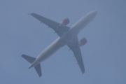 Morten 28 august 2025 - SAS over Høyenhall, klokken er 09.33 og dem skal lande på Gardermoen med sin Airbus A320 som har røde motorer. Jeg så en den 28 august 2021, men det var en Boeing 737-783