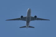 Morten 8 juli 2025 - A7-BFP besøker Høyenhall, klokken er 13.07 og det er Qatar Airways Cargo som kommer med sin Boeing 777-F som er fra 2019