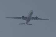 Morten 11 juni 2025 - A7-BFJ over Høyenhall, klokken er 13.09. Det er Qatar Airways Cargo som kommer rolig inn med sin Boeing 777-FDZ fra juni 2016