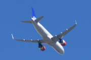 Morten 6 mai 2025 - SAS over Høyenhall, klokken er 12.28 og den har røde motorer og er på vei til Gardermoen. Jeg har ikke sett SAS den 6 mai før, men jeg så en den 26 mai 2019