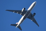 Morten 14 november 2025 - A7-BFQ over Høyenhall, klokken er 11.38 og det er Qatar Airways Cargo som kommer med sin Boeing 777-F fra juli 2019. Den så jeg 2 august 2021 og 26 januar 2023 og 25 februar 2023 og 27 september 2024 og 22 januar 2025