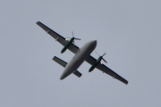 Morten 13 oktober 2025 - LN-WSB besøker Høyenhall, klokken er 10.41 og det er Widerøe som kommer med sin Bombardier DHC-8-202 fra 1996