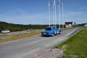 Søndag - Kjøreturen er over og vi svinger inn ti Romme Alpin, selvfølgelig stopper vi og tar bilde av alle som lå bak oss