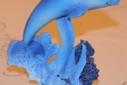 Delfin blå - høyde 13 cm