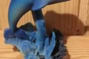 Delfin blå - høyde 13 cm