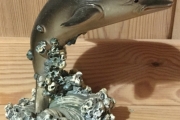 Delfin grå - høyde 9,5 cm