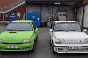 En Renault 5 GTE kjører fra 0 til 100 på 9,3 sekunder, en Renault Clio 16V kjører fra 0 til 100 på 7,9 sekunder. Kan bli veldig jevnt dette her, begge er jo veteraner nå